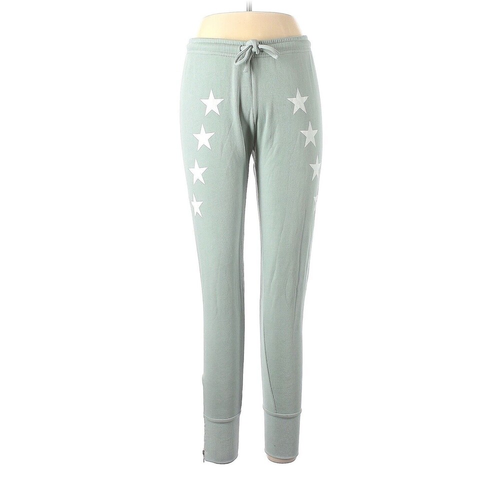 WILDFOX Mint Green Stars Classic Jogger Athleisure Sweatpants - L